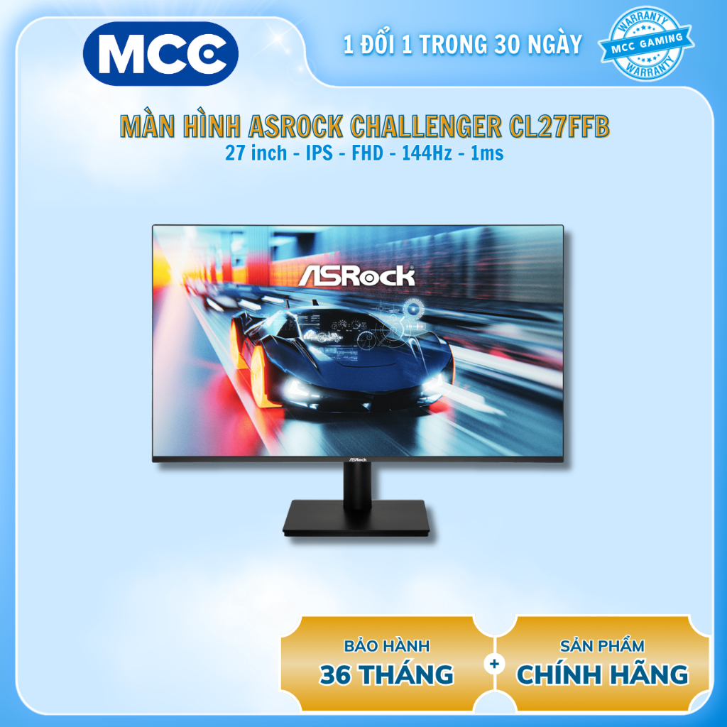 Màn hình ASRock Challenger CL27FFB ( 27 inch - FHD - IPS - 144Hz - 1ms )