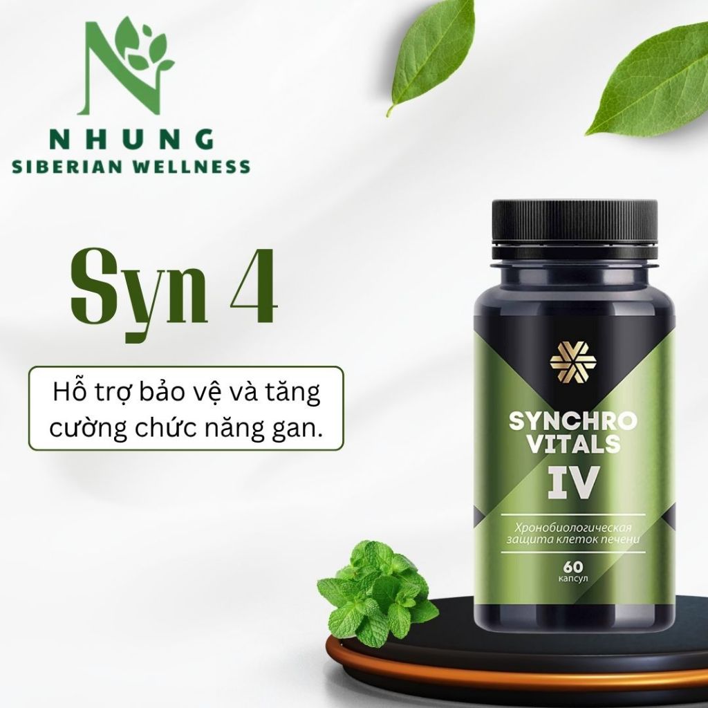 Thực phẩm Siberian Wellness Synchrovitals IV, Hỗ trợ bảo vệ chức năng gan khỏe mạnh, chai 60 viên