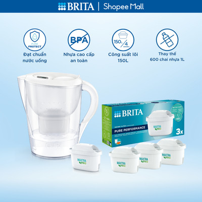 Combo Bình lọc nước BRITA Marella XL 3.5L + Hộp 3 lõi lọc BRITA Maxtra Pro
