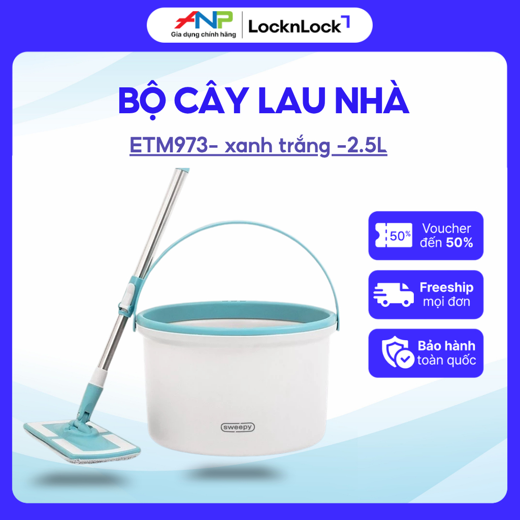 Bộ Lau Sàn LocknLock ETM973 – Cây Lau Tự Vắt, Bông Thấm Hút Tốt, Làm Sạch Nhanh, Dùng gia đình