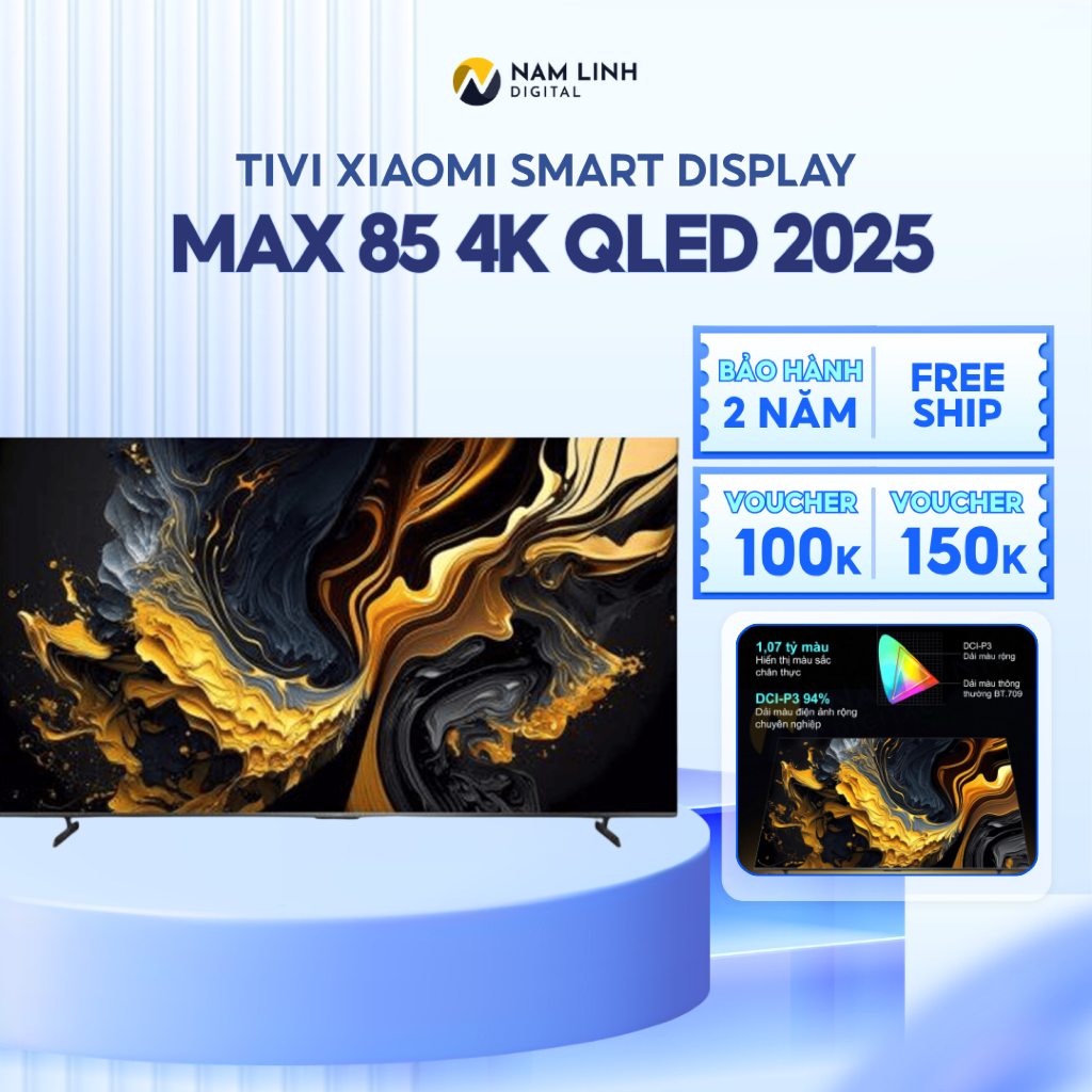 Tivi Xiaomi 85 inch Smart Display Max 85 4K QLED 2025 – Bản Quốc Tế