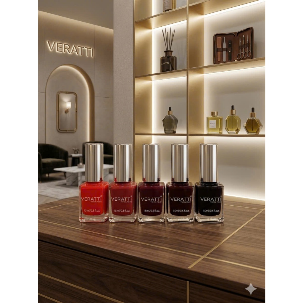SƠN MÓNG TAY THƯỜNG TÔNG ĐỎ VERATTI QUYẾN RŨ - TONE DA TRẮNG SÁNG - NHANH KHÔ - BÊN MÀU - 15ML