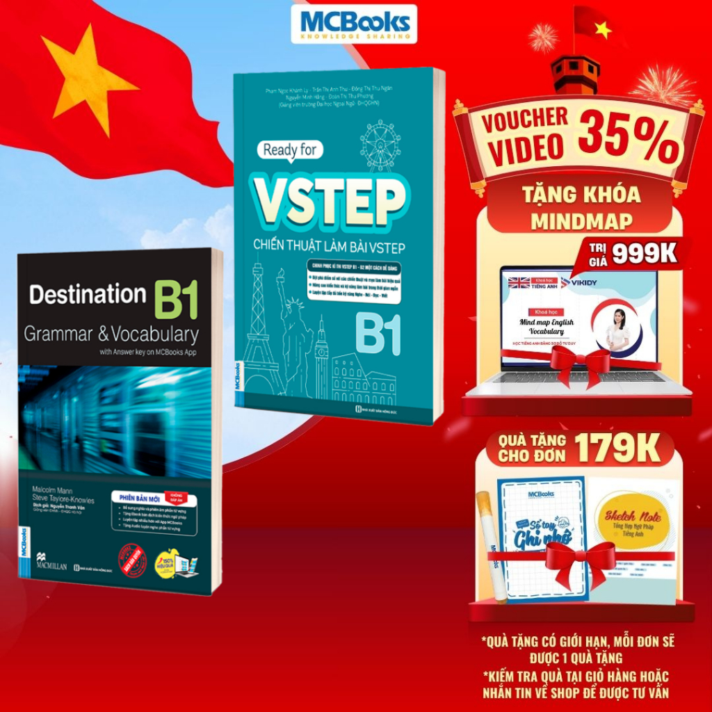 Sách - Combo Luyện thi chứng chỉ Tiếng Anh trình độ B1 - Destination B1 + VSTEP B1