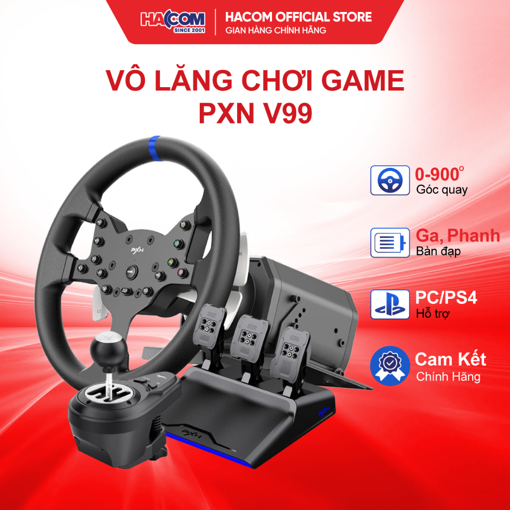 Bộ Vô Lăng Chơi Game Đua Xe PXN V99 (Gồm Cần số/Phanh/Vô lăng ) - BH 12 Tháng HACOM PC | BigBuy360 - bigbuy360.vn