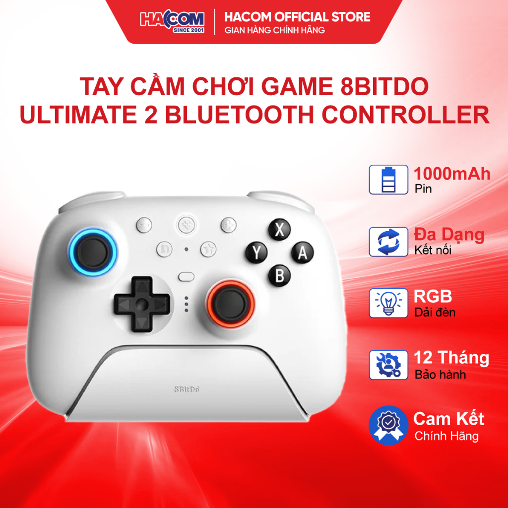 Tay Cầm Chơi Game 8BitDo Ultimate 2 Wireless/Bluetooth Controller và Dock Sạc - BH 12 Tháng HACOM PC