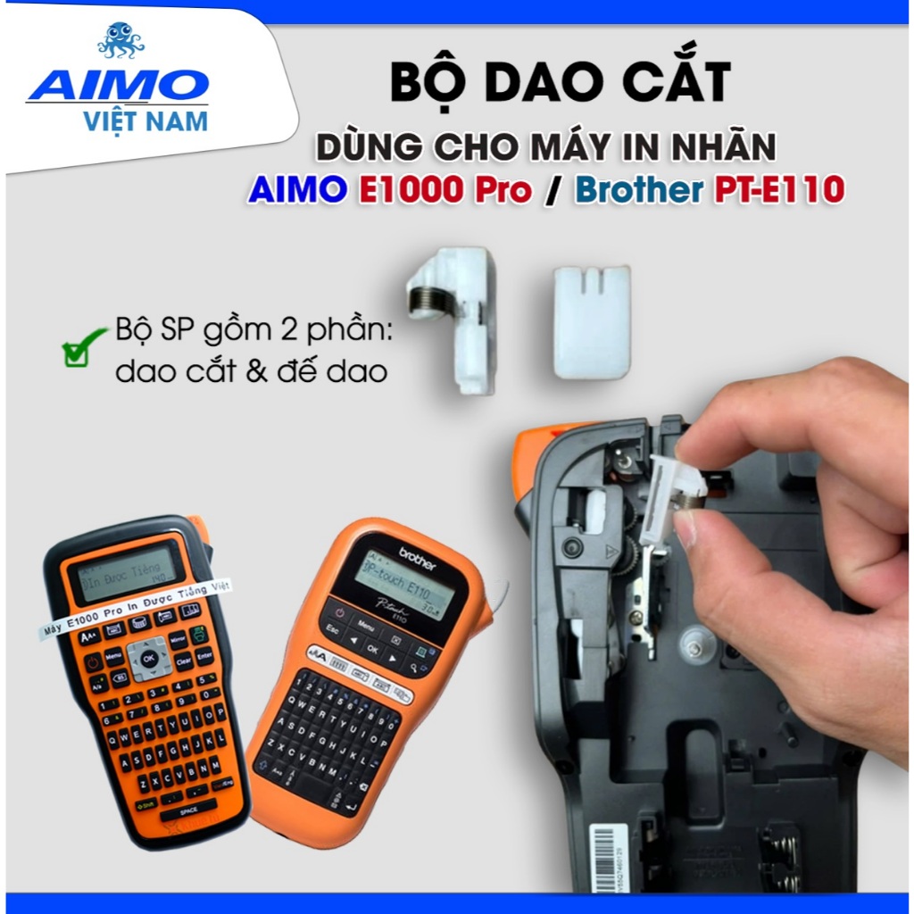 Bộ Dao Cắt Dùng Cho Máy In Nhãn AIMO E1000 Pro, Brother PT-E110