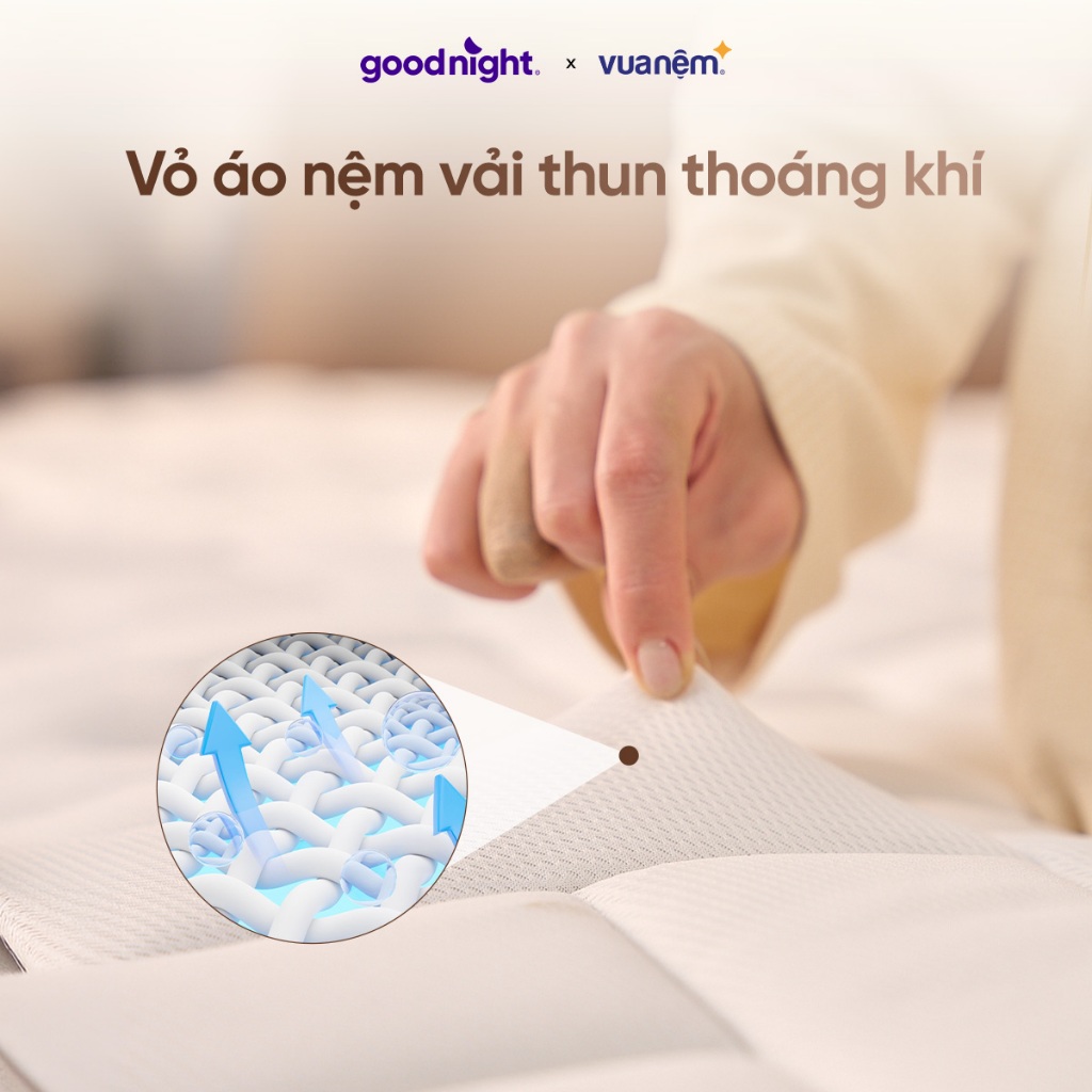 Nệm Lò Xo Vua Nệm Goodnight Sleep Wave Hybrid 20cm, Đệm Lò Xo Khách Sạn, Đệm Lò Xo Túi Độc Lập | BigBuy360 - bigbuy360.vn