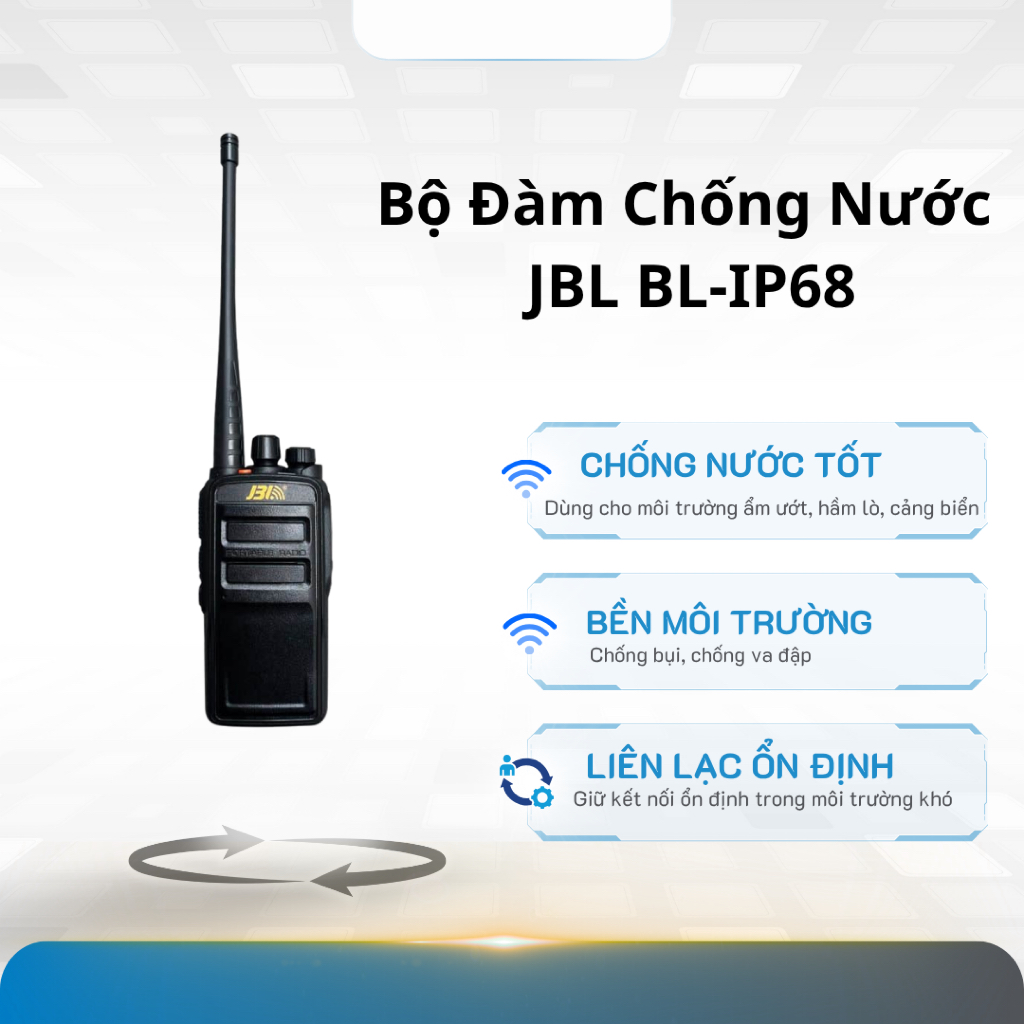 Bộ đàm chống nước JBL BL-IP68 – Chuẩn chống nước IP68, bền bỉ mọi môi trường