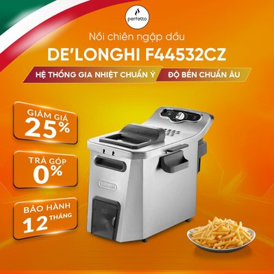 [CHÍNH HÃNG Ý] Nồi chiên ngập dầu DeLonghi Premium Fry F44532CZ 5 lít - 3200W - Điều khiển điện tử - Bảo Hành 12 Tháng