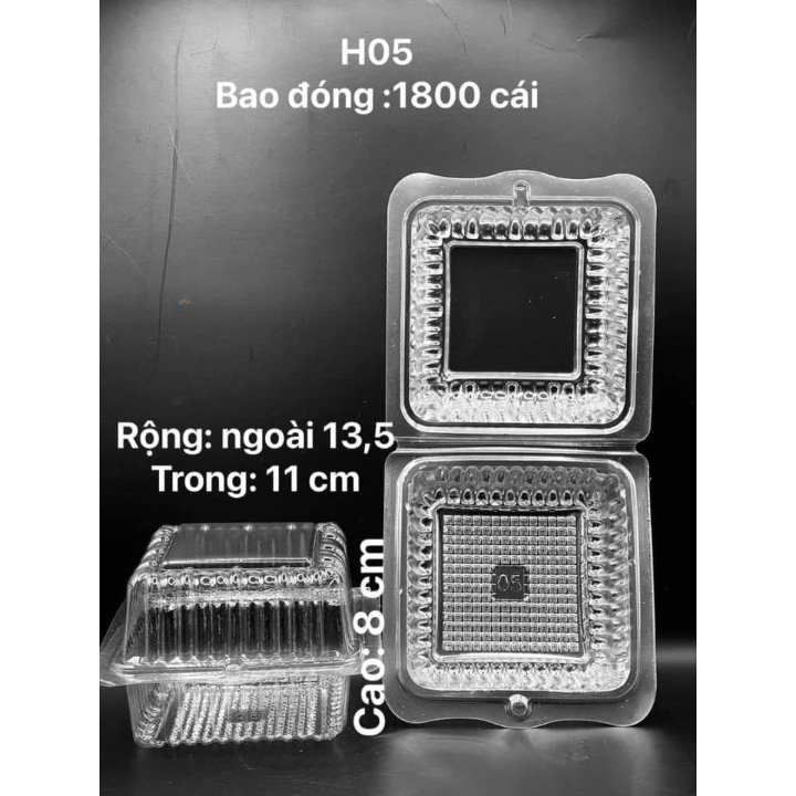 Lốc 100 Hộp Nhựa Đựng Bánh H05
