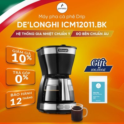 Máy pha cà phê drip DeLonghi Active Line ICM12011.BK - Hàng Chính Hãng - Bảo hành 12 tháng