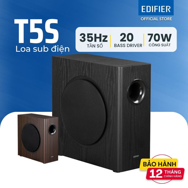 Loa Sub Điện Edifier T5s 70W, Siêu Trầm Bass 20, Chính Hãng - Bảo hành 12 tháng