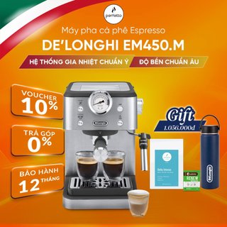 Máy pha cà phê Espresso DeLonghi EM450.M – Linea Classic, 15 Bar, Vòi hơi tạo bọt sữa - Chính Hãng