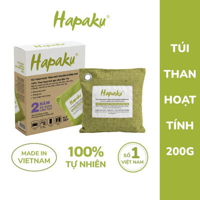 Túi Than Hoạt Tính Hapaku Khử Mùi Ô Tô, Khử Mùi Tủ Lạnh, Khử Mùi Toilet, Hút Ẩm Phòng Ngủ Từ Gáo Dừa