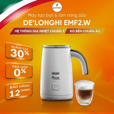 Máy tạo bọt sữa DeLonghi EMF2.W / EMF2.BK - Cho Latte & Cappuccino - Bảo hành 12 tháng