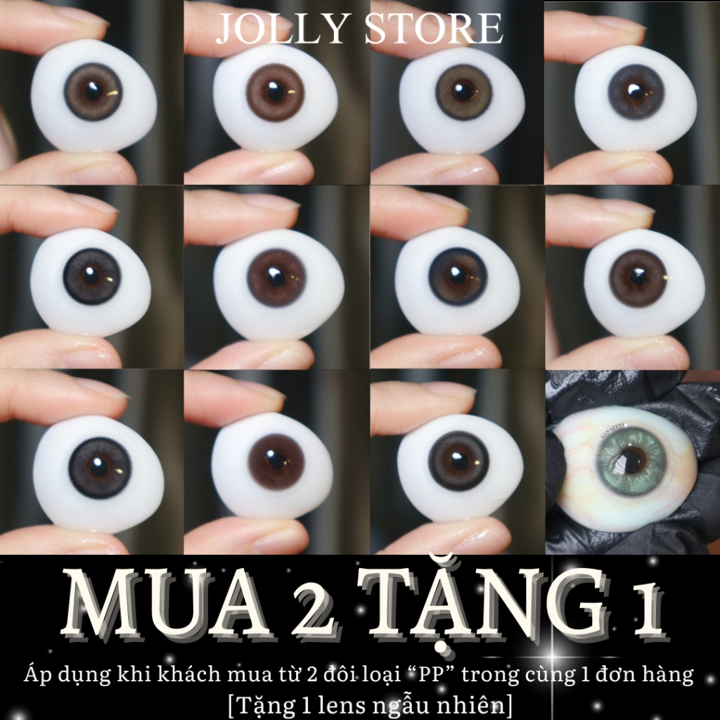 [Mua 2 tặng 1] Lens Kính áp tròng dạng vỉ PP JOLLY STORE  LUNA EYES