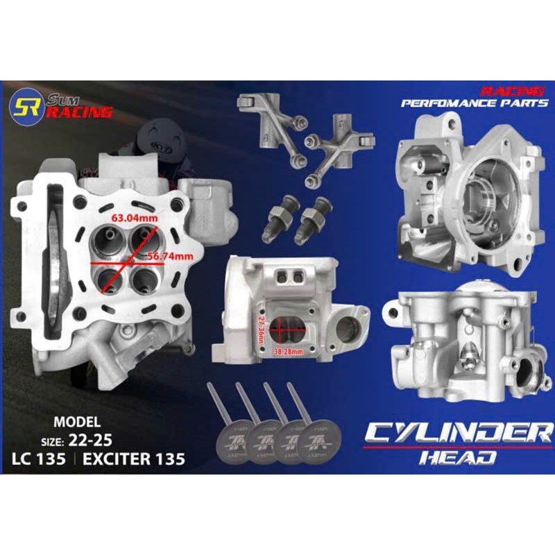 ĐẦU BÒ SUM RACING K1 EXCITER EX135  & suppap 24 / 27 & 20 / 23 & 22 / 25 - 19 / 22 tproracing_motorc