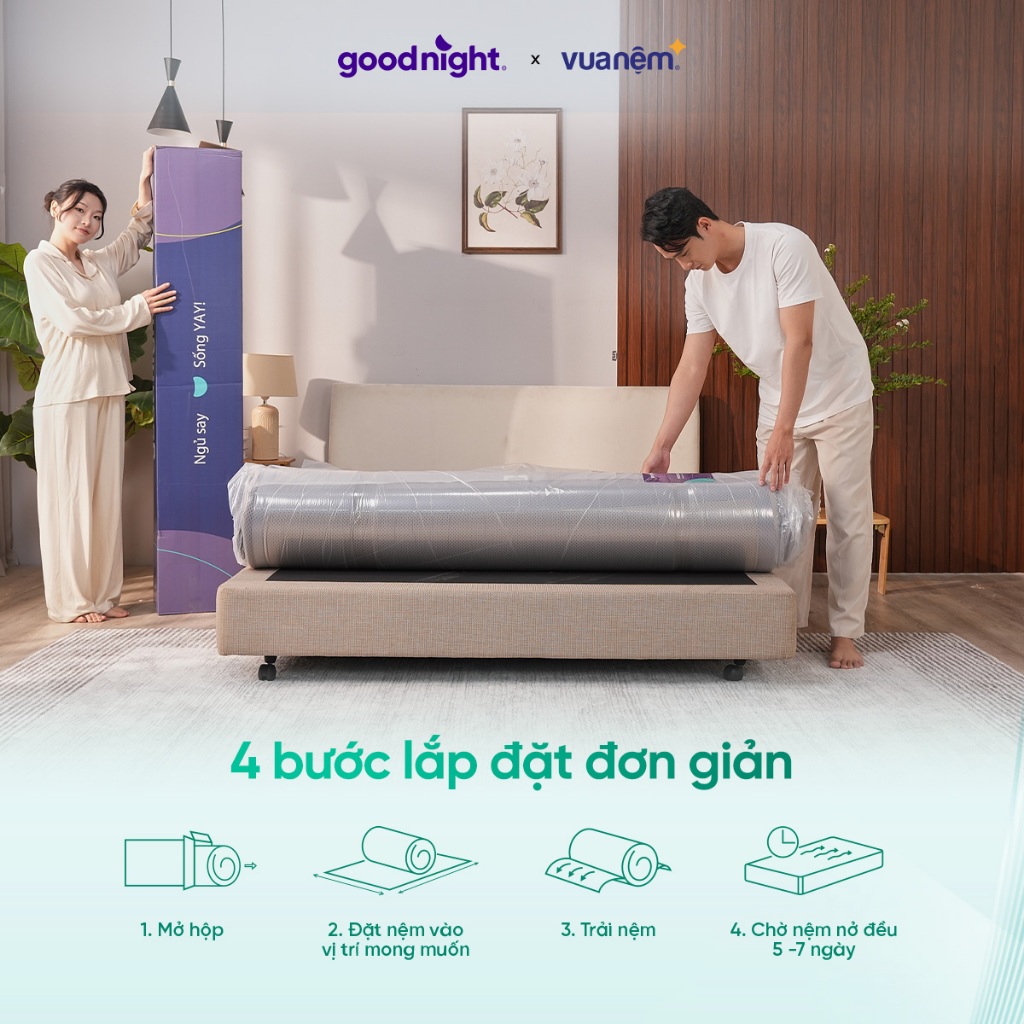 Nệm Foam Vua Nệm Goodnight Massage 2.0 (Hachi) 15cm, Đệm cao su non Massage, Đệm Êm | BigBuy360 - bigbuy360.vn