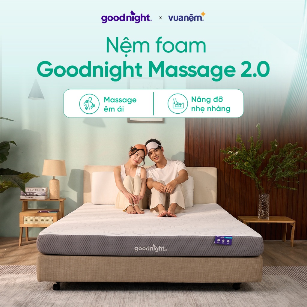 Nệm Foam Vua Nệm Goodnight Massage 2.0 (Hachi) 15cm, Đệm cao su non Massage, Đệm Êm | BigBuy360 - bigbuy360.vn