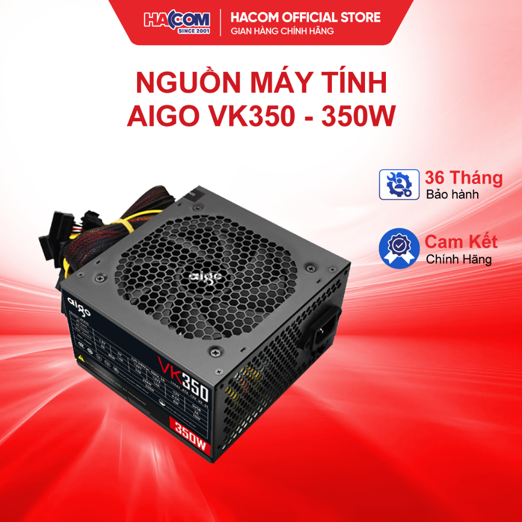 Nguồn Máy Tính AIGO VK350/450/550/650W & GB550/650W - Bảo Hành 36 Tháng HACOM PC