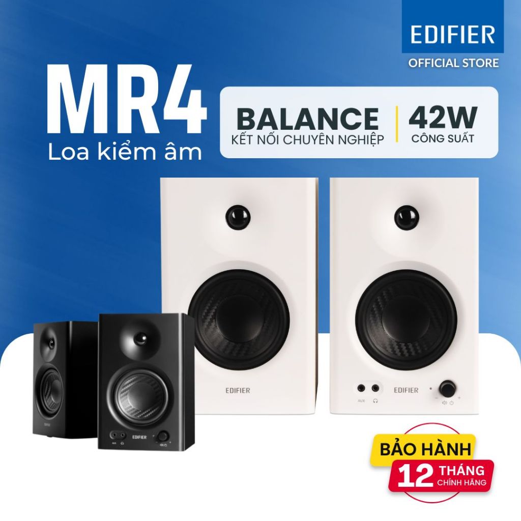 Loa kiểm âm Edifier MR4, Kết nối máy tính, Làm nhạc chuyên nghiệp, Công suất 42W - Bảo hành 12 tháng