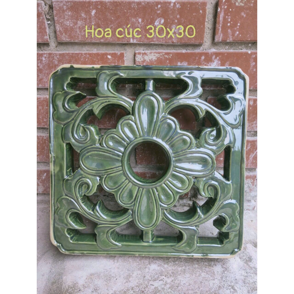 Gạch thông gió gốm sứ bát tràng, gạch thông gió tráng men bóng, gạch trang trí, gạch hoa, gạch 30x30