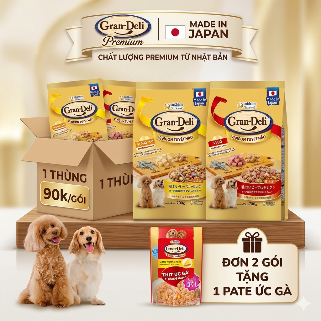 Hạt cho cún từ Nhật Bản Gran Deli siêu topping