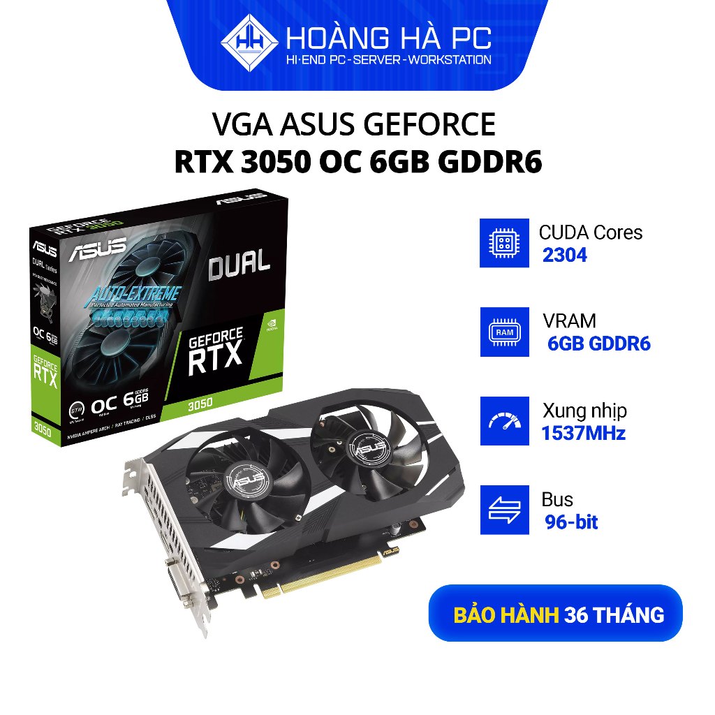 VGA ASUS GEFORCE RTX 3050 OC 6GB GDDR6