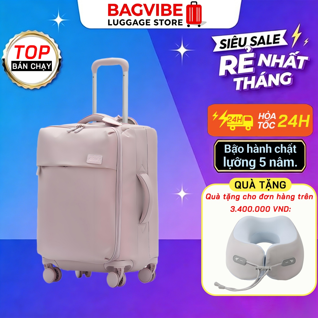 Vali AIRWAY 2.2kg siêu nhẹ [MADE IN JAPAN] chỉ 2.2kg vải không dệt chống thấm vali size 20 vali kéo 
