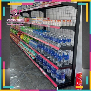 Kệ siêu thị đơn MÀU ĐEN ( Cao 1m5 x Dài 1m2 x 1 2 3 4 tầng ) tặng kèm nẹp nhựa.