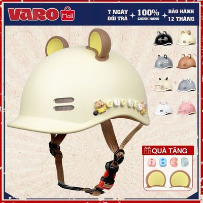 [TẶNG CHARM TÊN] Nón Bảo Hiểm Kiểu Dáng Cá Heo Chính Hãng VARO Helmet - BH 12 Tháng, Chất liệu ABS