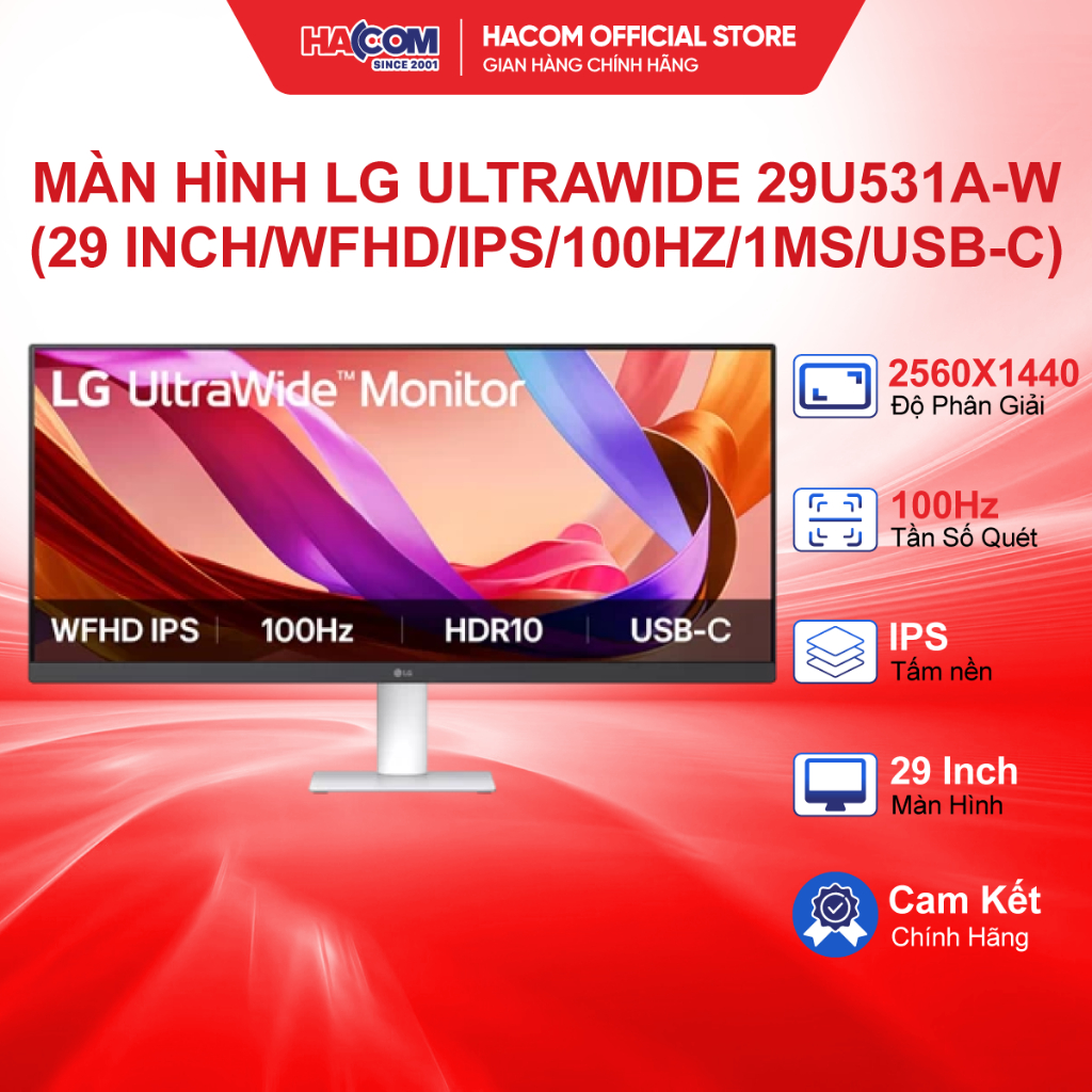 Màn Hình LG UltraWide 29U531A-W (29 inch/WFHD/IPS/100Hz/1ms/USB-C) - BH 24 Tháng HACOM PC