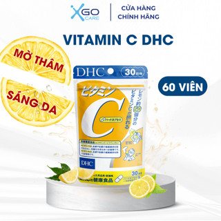 Vitamin C viên uống DHC giúp mờ thâm mụn, sáng da giảm thâm và tăng sức đề kháng Nhật Bản gói 60 viên 1 tháng