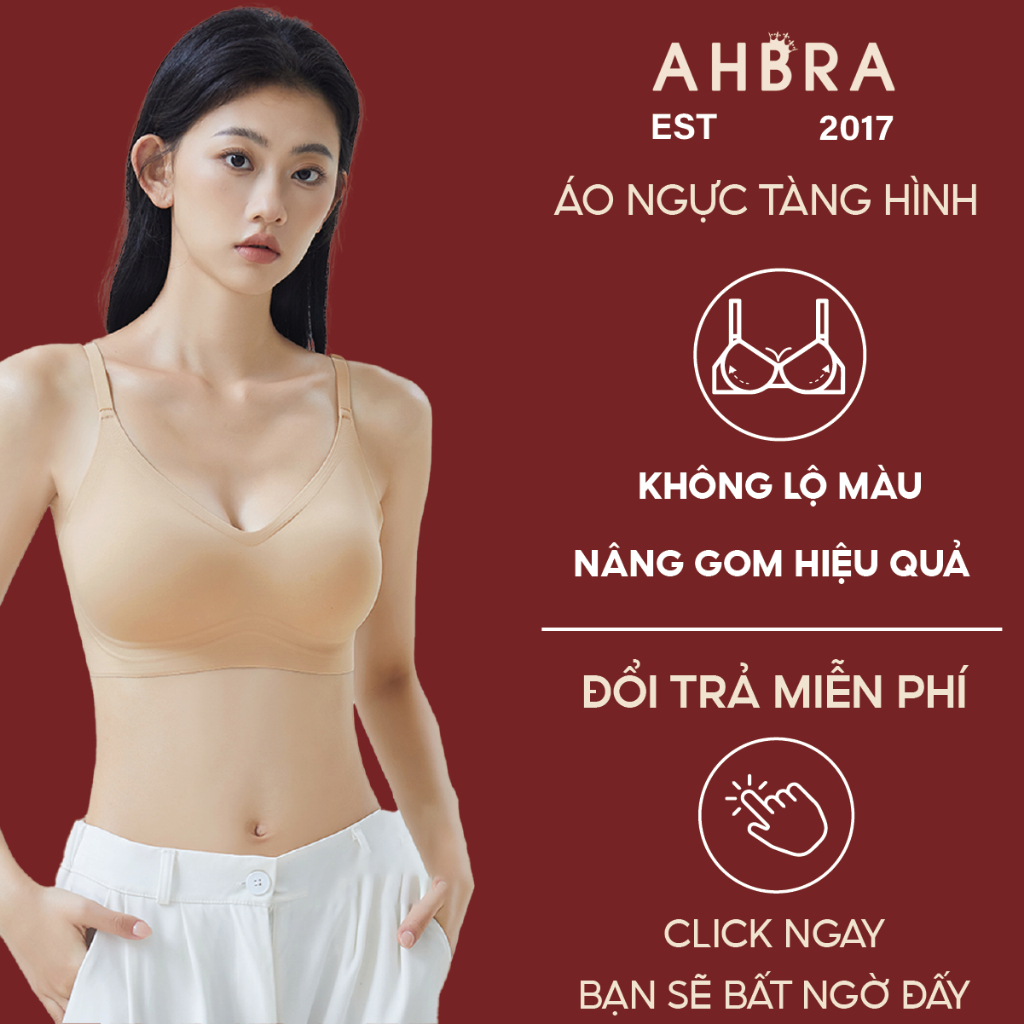 Áo Lót Nữ Không Gọng Chất Su Tàng Hình Nâng Ngực Tự Nhiên AHBRA SA15