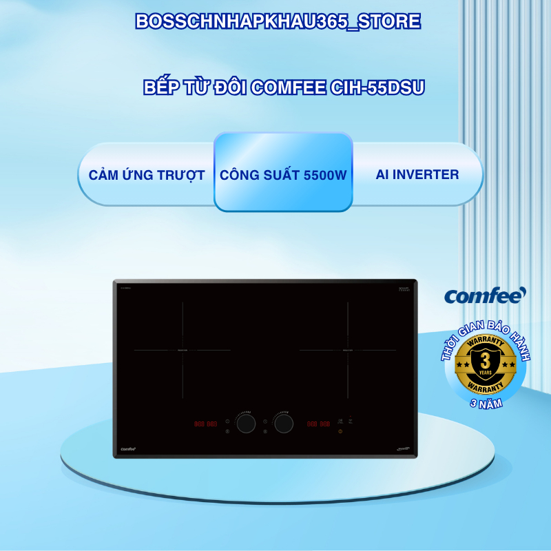 Bếp Từ Comfee CIH-55DSU – Mặt Kính Schott Ceran – Tự Động Kết Nối Với Hút Mùi – Bossch365