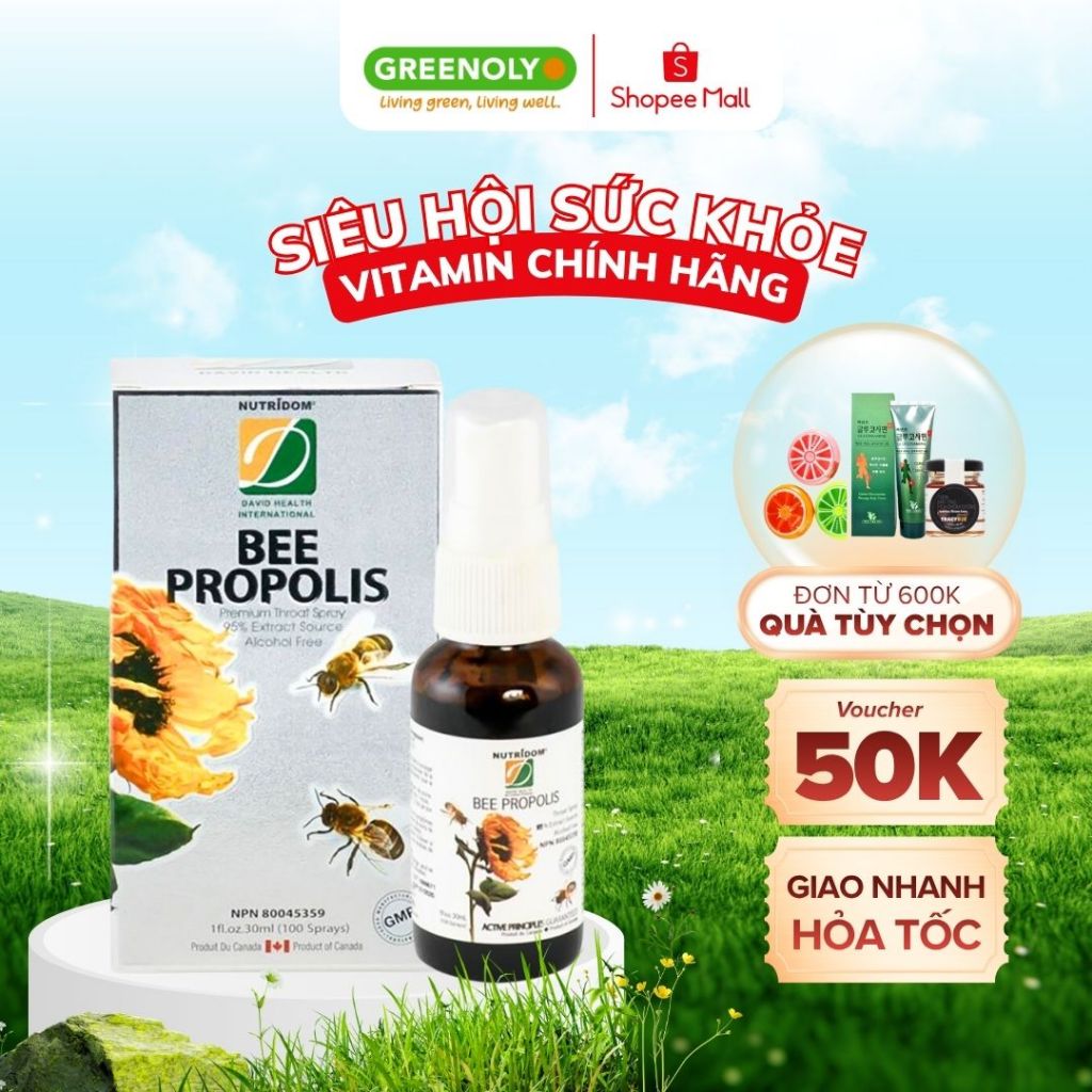 Xịt Họng Keo Ong Bee Propolis David Health Lọ 30ml