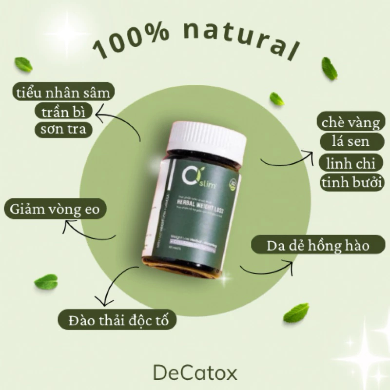 Viên Uống Giảm Cân Đốt Mỡ Cao Cấp CI SLIM Siết Eo Cấp Tốc Hộp 30 Viên