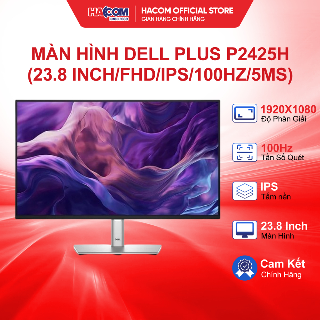Màn Hình Dell Plus P2425H (23.8 inch/FHD/IPS/100Hz/5ms/USB-C 15W) - Bảo Hành 36 Tháng HACOM PC