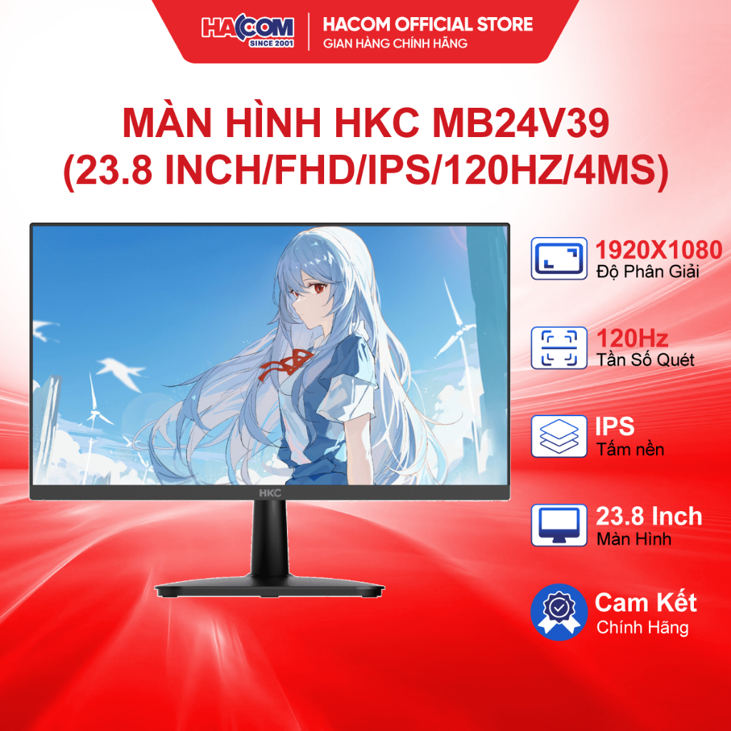 Màn Hình HKC MB24V39 (23.8 inch/FHD/IPS/120Hz/4ms) - BH 24 Tháng HACOM PC