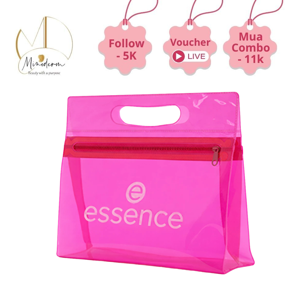 Túi đựng mỹ phẩm Essence đồ makeup trong suốt tiện lợi, chống thấm nước