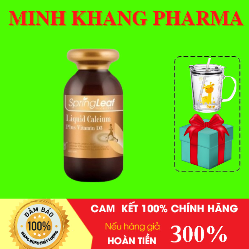 [HÀNG NHẬP KHẨU] LIQUID CALCIUM PLUS VITAMIN D3 SPRING LEAF 60 Viên - Tăng Cường Canxi