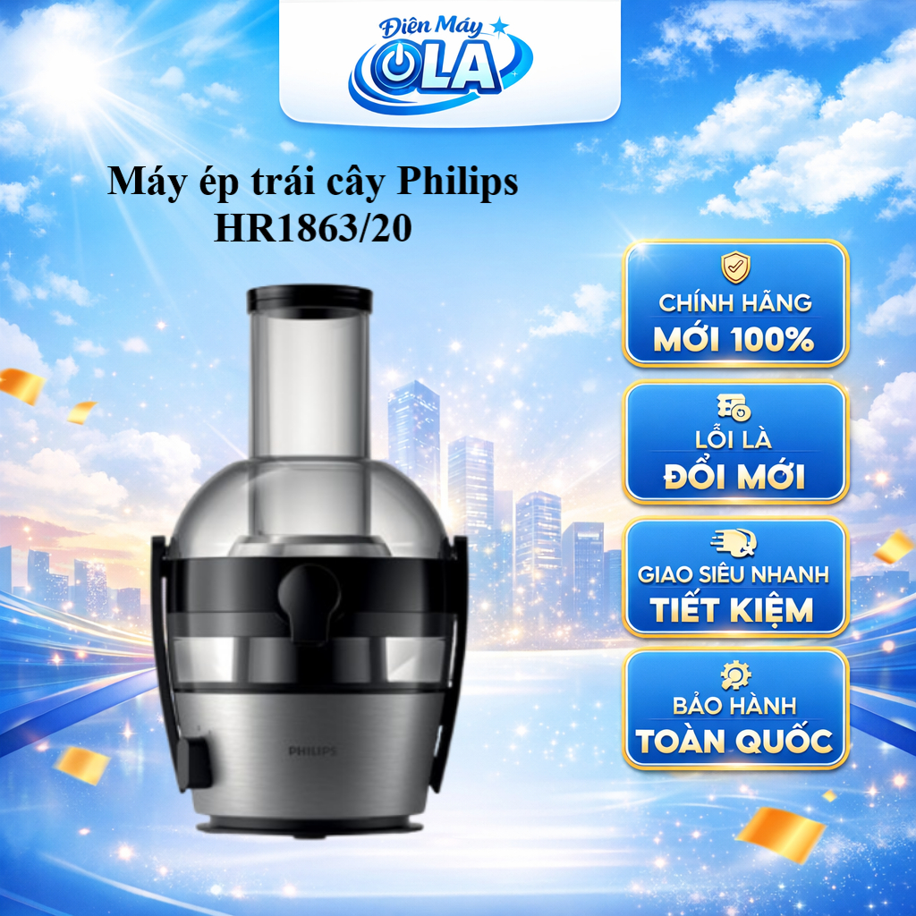 HR1863/20 - Máy Ép Trái Cây Philips HR1863 - BẢO HÀNH CHÍNH HÃNG - GIAO TOÀN QUỐC