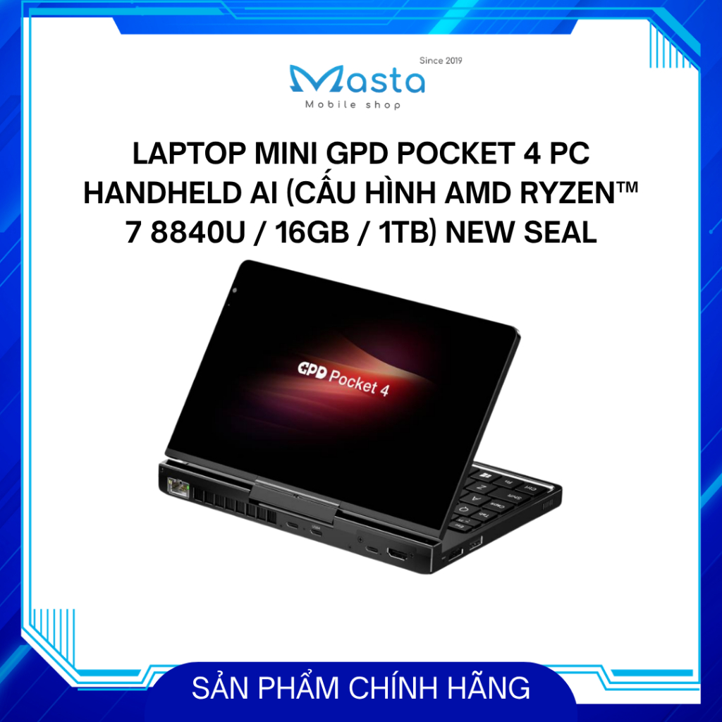 Laptop Mini GPD pocket 4 PC Handheld AI (CẤU HÌNH AMD Ryzen™ 7 8840U / 16GB / 1TB) New Seal