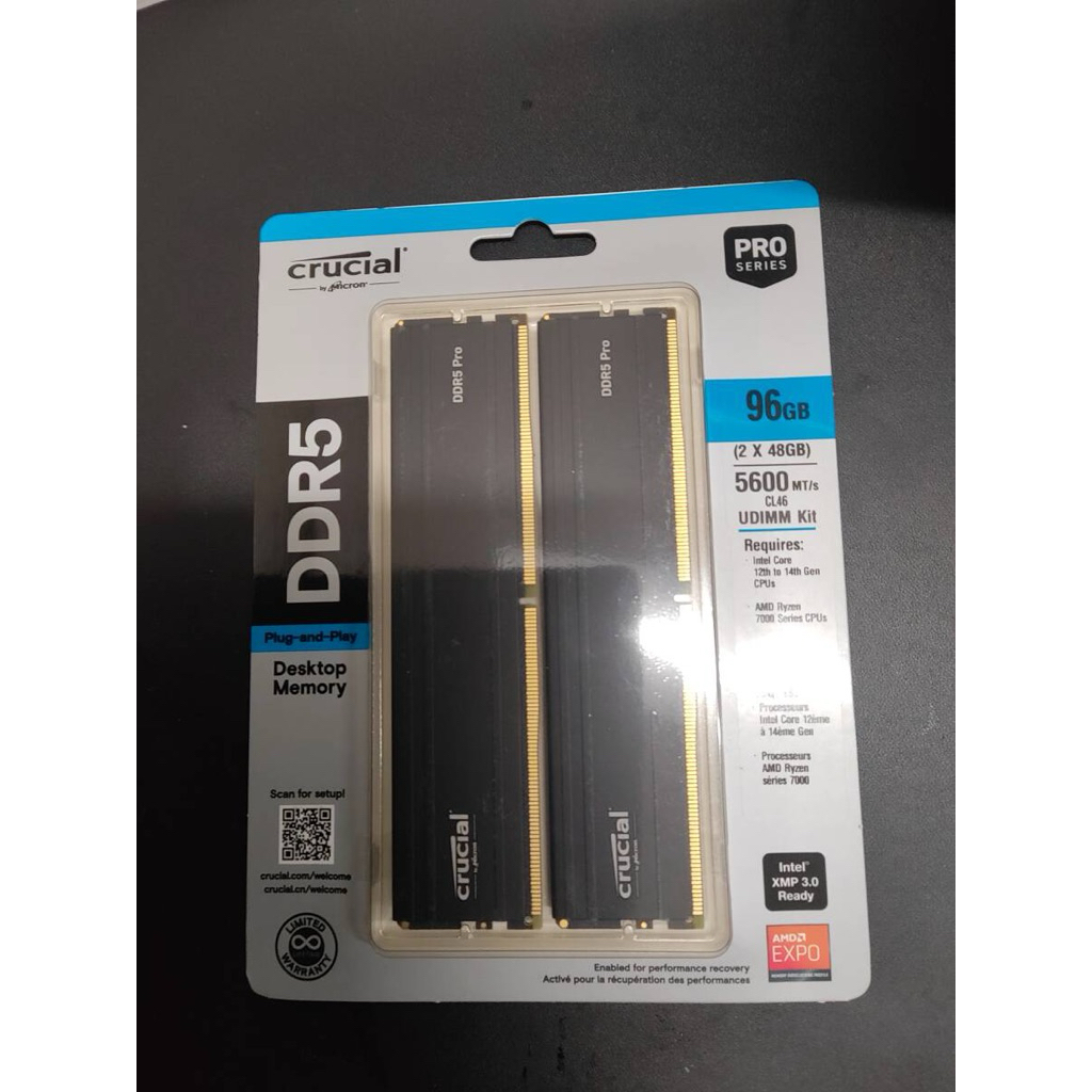 Ram Crucial Pro DDR5 96gb (2x48gb) 5600mhz mới NEW SEAL