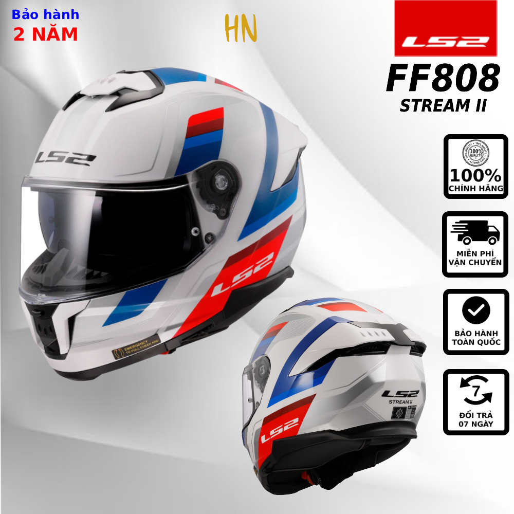 Mũ Bảo Hiểm Fullface LS2 FF808 Stream II New 2025 Form Asian Fit Đi Phố Touring Phượt [Chính Hãng]