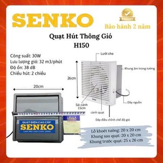 Quạt Hút Thông Gió Âm Tường Senko H150 - Hàng Chính Hãng - Bảo Hành 24 Tháng