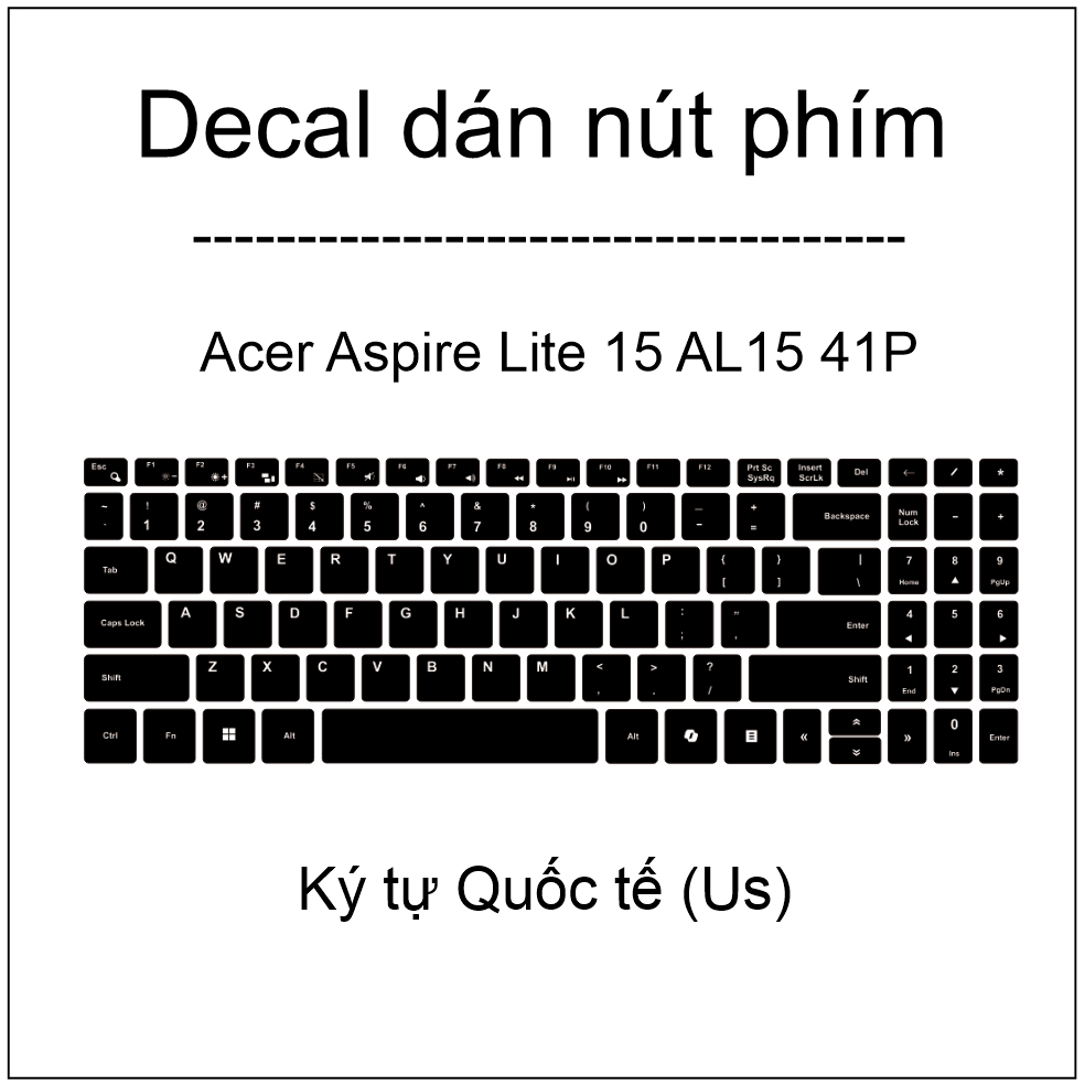 Decal dán nút phím cho máy Acer Aspire Lite 15 AL15 41P