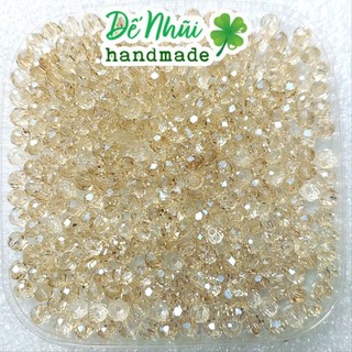 50 Hạt Pha Lê💎Hình Tròn Dẹp (Bánh Cam) 6mm [Nhóm màu trong, cừ]