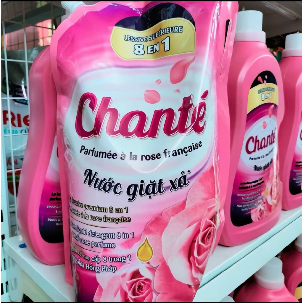 Nước giặt xả Chante bịch 3.05kg hương hoa Hồng pháp