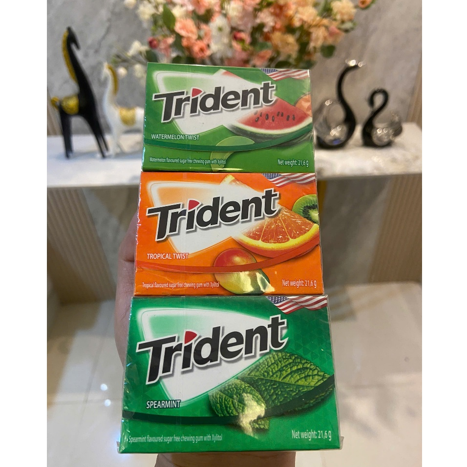 Kẹo singum Trident không đường hộp 21.6g
